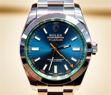 rolex blue face milgauss|rolex milgauss blue for sale.